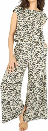 Traffic People Evie Print Trouser In Black