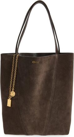 Chlo&eacute; Medium Spin Suede Tote (Nordstrom Exclusive) in Kohl Brown at Nordstrom