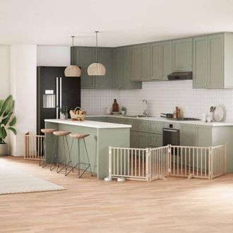 vidaXL vidaXL Cancello per Cani Pieghevole 6 Pannelli 480 cm Legno di Pioppo