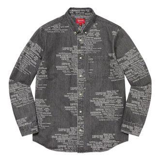 SUPREME SS23 Week15 TRADEMARK JACQUARD DENIM Shirt Black SUP-SS23-254