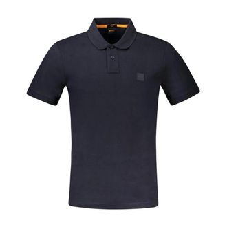 HUGO BOSS Hugo, Polo Shirts, male, Blue, Size: 2XL Classic Blue Cotton Polo Shirt