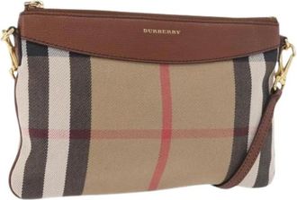 Burberry Pre-owned Canvas Shoulder Bag - Dames - Vintage Schoudertas - Veelkleurig - ONE Size - Leer - Vintage