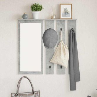 vidaXL Vidaxl - Wall-Mounted Coat Rack with Shelf Concrete grey 84 x 10 x 80 cm