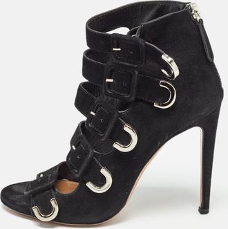 Aquazzura Black Suede Claudia Schiffer Boots