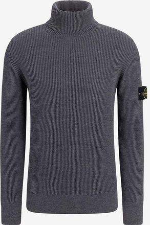 Stone Island Rippstrick-Wollpullover mit Rollkragen 552C2 Full Rib RWS