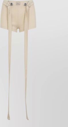 Jean Paul Gaultier ribbed shorts belt loops decorative straps