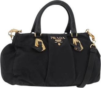 Prada Pre-owned Handbags, female, Black, Size: ONE SIZE Pre-owned Vintage Nylon Hand Bag