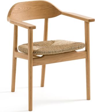 AM.PM Tafel fauteuil in massief eik en stro, Ari&eacute;