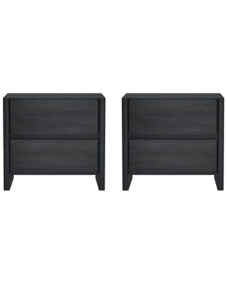 Manhattan Comfort Set of 2 Linda Modern Nightstands (2-Drawer)