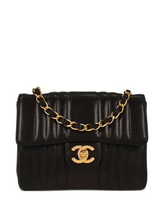 Chanel 1992 mini square flap shoulder bag - Black