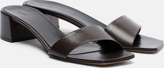 The Row Mules Chocolate de piel
