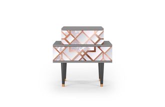 StoryZ Mesita de noche rosa claro 2 cajones L 58 cm