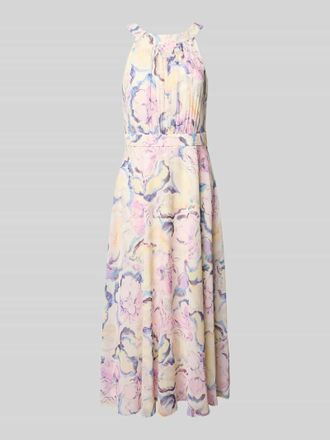 Christian Berg Cocktail Midikleid mit floralem Allover-Print in Hellrosa Melange, Gr&ouml;&szlig;e 34