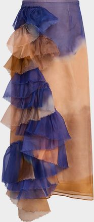 Ulla Johnson x Helen Frankenthaler Yelena Ruffled Silk-Organza Skirt