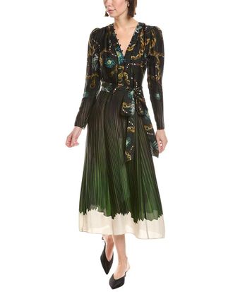 Marchesa Printed Georgette Midi Dress