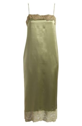 Reformation Mackenzie Silk Midi Dress in Artichoke at Nordstrom, Size X-Small