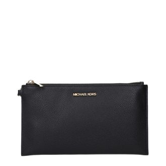 Michael Kors Womens Black Leather Clutch Bag - One Size