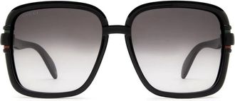 Gucci Zonnebril met vierkant montuur - Zwart