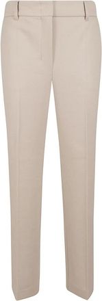 Max Mara Pantalon in Jersey REA - Dames - Slim Fit Broeken - Wit - S - Katoen - Broeken