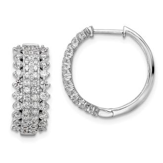 Diamond2Deal 14k Gold 1 1/2 ct Lab Grown Diamond Hinged Hoop Earrings VS Clarity, G-H Color