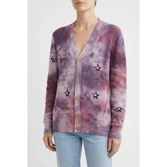 Amiri Amiri Purple Star Embroidered Sweater, Size XS