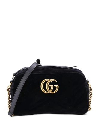 Gucci GG Marmont Shoulder Bag Matelasse Velvet Small crossbody bag - Nero