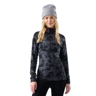 Smartwool Womens Classic Thermal Merino Half-Zip Base Layer Hoodie Black XS