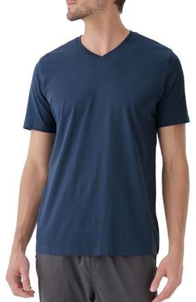 Pact Organic Softspun V-Neck Tee in French Navy at Nordstrom, Size Small