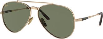 Ray-Ban RB8225 Aviator Titanium 313852 Mens Sunglasses Gold Size 58