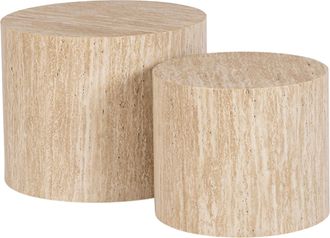 OEM Juego De Mesa De Centro Leila De 38 Cm/48 Cm, Estilo Moderno, De Travertino