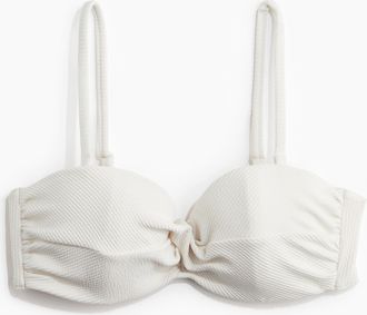 H&M Wattiertes Balconette-Bikinitop - White