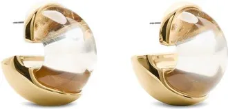 Kate Spade New York glow up chunky huggie hoop earrings in Clear. at Nordstrom