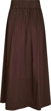 Neo Noir Chocoladebruine Poplin Overhemd - Dames - Midirokken - Bruin - S - Rokken