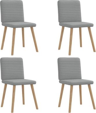 vidaXL Sillas De Comedor 4 Unidades Tela Gris Claro Vidaxl