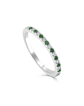 Sabrina Designs 14K 0.24 Ct. Tw. Diamond & Emerald Half-Eternity Ring