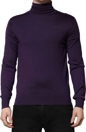 Dolce & Gabbana Mens Cashmere-Silk Blend Turtleneck Purple