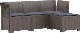 vidaXL Sof&aacute; De Jard&iacute;n Para 4 Personas Con Cojines Y Dise&ntilde;o De Rattan Vidaxl