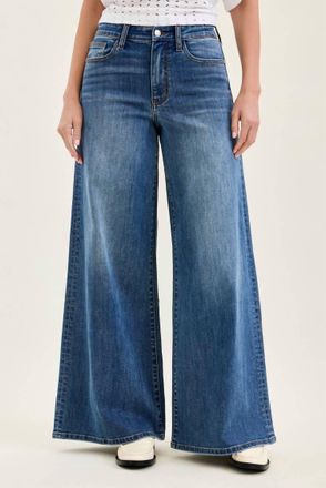 Judy Blue Penny Palazzo Leg High Waist Jean In Med Wash