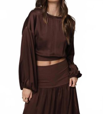 Stillwater Silky Pacific Long Sleeve Top In Chocolate