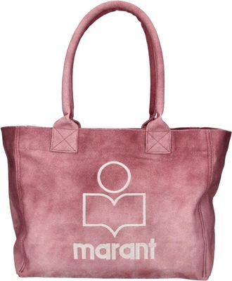 Isabel Marant Compact Red Cotton Tote Bag With Logo Detail