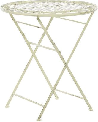 Beliani Beliani - Outdoor Garden Bistro Table Foldable 70 cm Distressed Metal Light Green Bovio