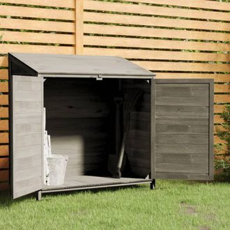 Berkfield Home Garden Shed Anthracite 102x52x112 cm Solid Wood Fir in Black | Size: 102 x 52 x 112 cm