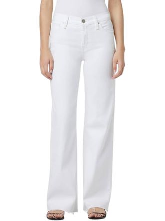 Hudson Rosie High Rise Wide Leg Jeans In White Lily