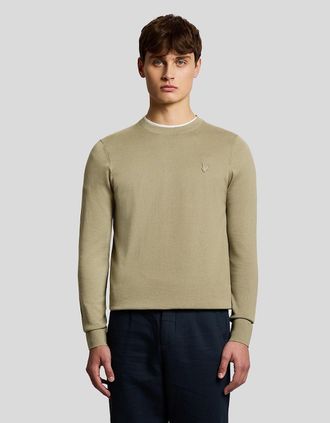 Lyle & Scott Lyle And Scott Mens Superfine Cotton Crew Neck Jumper - Tan - Size: 42