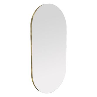 Dmora Espejo Teco, Forma Ovalada, Tipo De Pared, Estructura Transparente, 45x85h Cm Oro