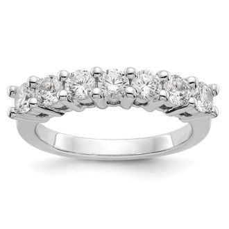Diamond2Deal 14k White Gold Lab Grown Diamond 7-Stone Wedding Band Ring 3/4Ct Clarity- VS Color- D-E