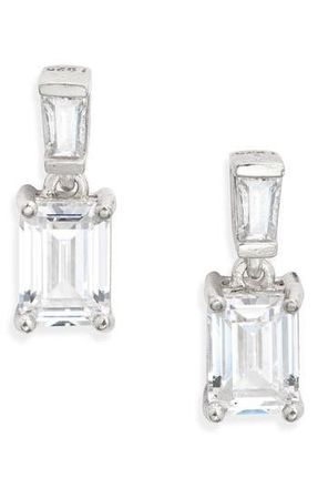 Nordstrom Cubic Zirconia Drop Earrings in Platinum Plated at Nordstrom Rack