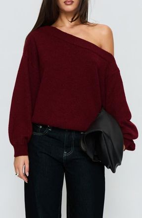 Princess Polly Noble One-Shoulder Sweater in Red at Nordstrom, Size 10