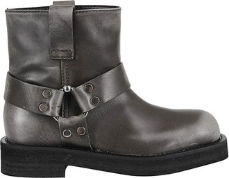 3Juin Ankle Height Dark Gray Nappa Leather Boots