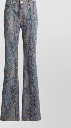 Etro wide leg jeans paisley pattern belt loops